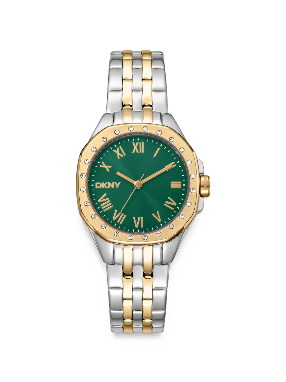 DKNY Evening crystal-embellished 30mm watch - Verde