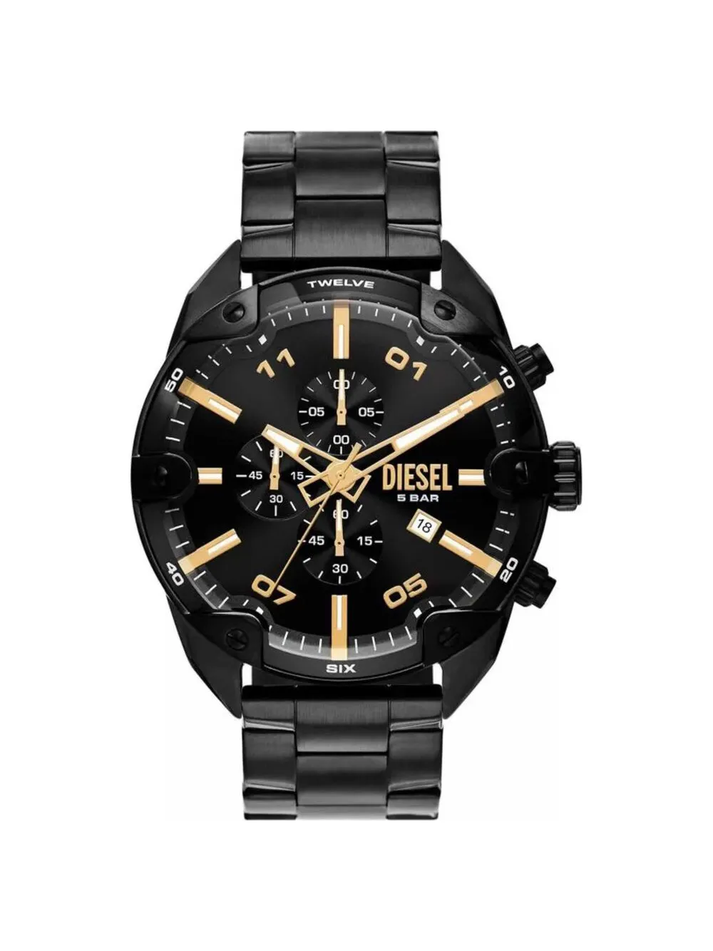 Diesel Spiked chronograph 57mm watch - Nero