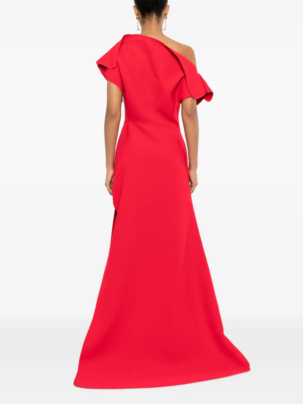 Maticevski Bonded Architectural Gown in Red, view 4
