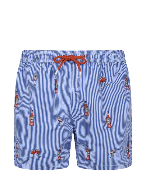 MC2 Saint Barth striped embroidered swim shorts