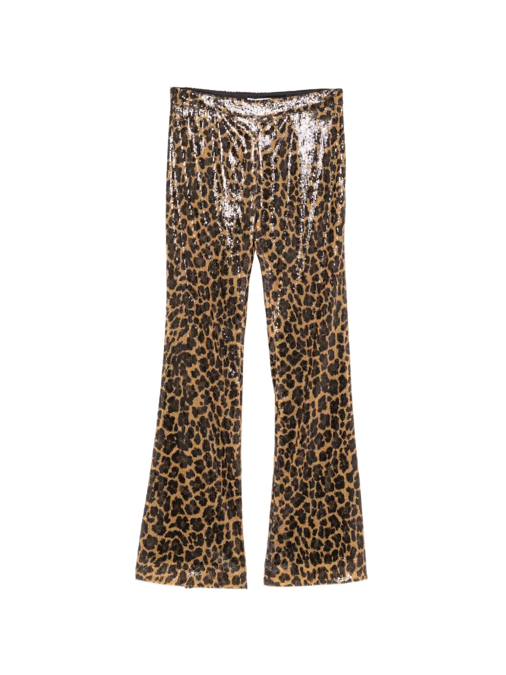Pamella Roland sequinned leopard-print skinny flare pants