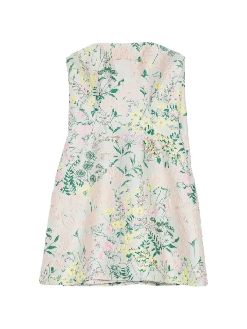 Pamella Roland strapless brocade short dress 