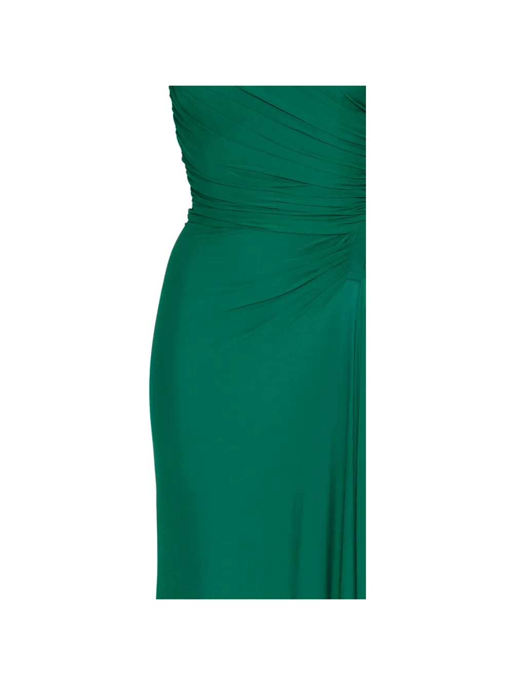 Herve L. Leroux Avondjurk met asymmetrische hals en sjerpdetail Groen