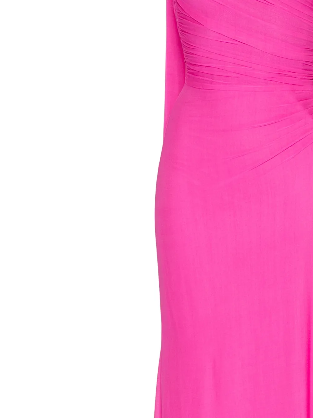Herve L. Leroux Avondjurk met asymmetrische hals en cape Roze