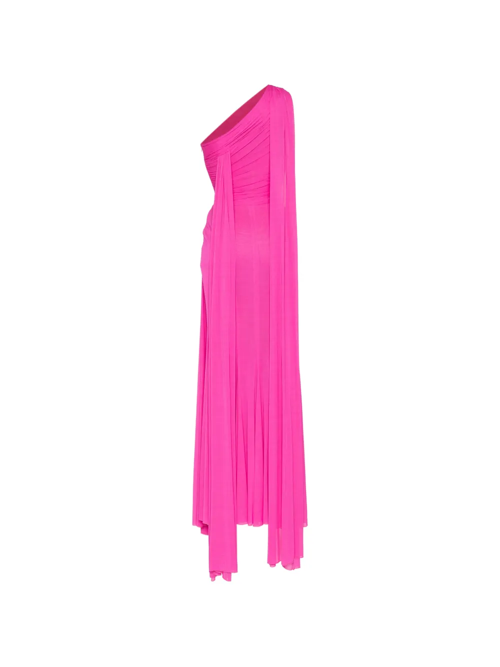 Herve L. Leroux Avondjurk met asymmetrische hals en cape Roze