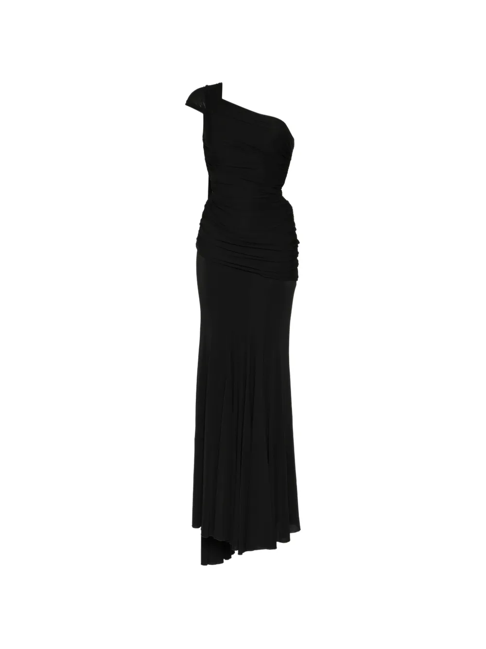 Herve L. Leroux asymmetric draped gown