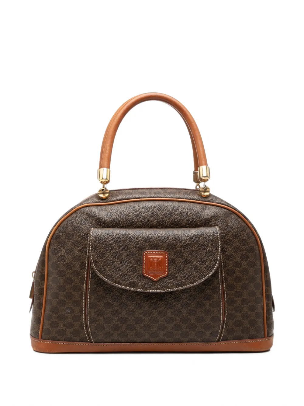 Celine Pre-Owned 1998 Macadam Coated Canvas Dome Top Handle Bag handbag - Marrone