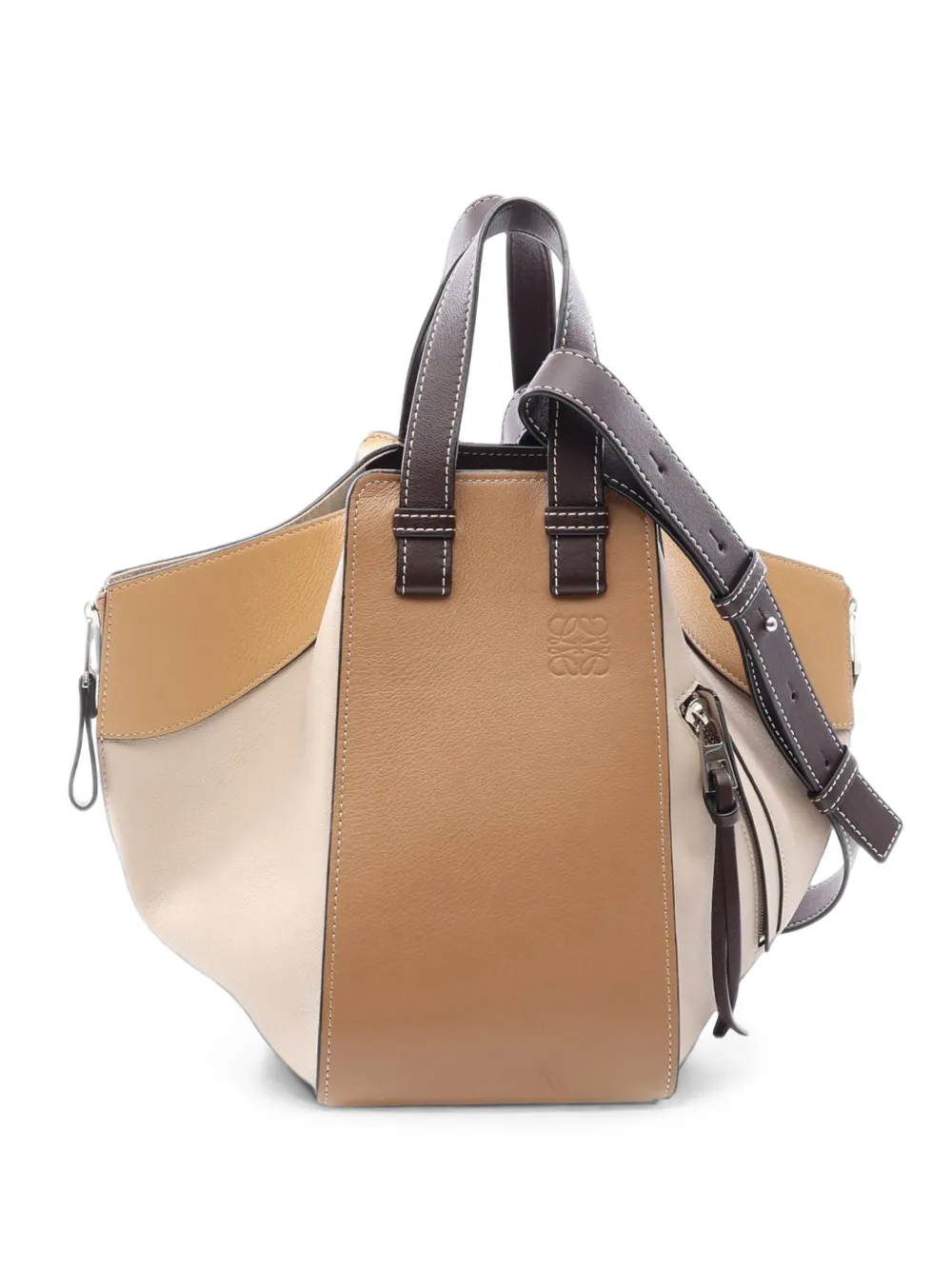 Loewe Pre-Owned 2010-2026 Small Tricolor Soft Grained Calfskin Hammock Bag satchel - Braun
