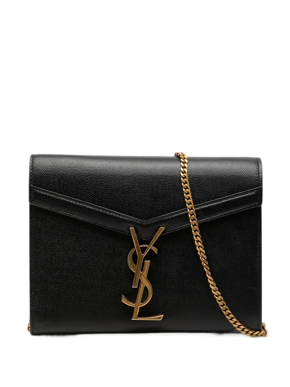Saint Laurent Pre-Owned 2013-2026 Grain De Poudre Monogram Cassandra Chain Wallet crossbody bag - Schwarz