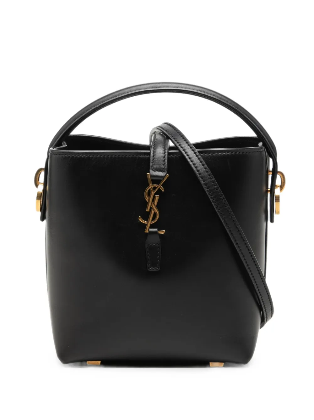 Saint Laurent Pre-Owned 2023 Mini Shiny Calfskin Le 37 Bucket Bag satchel - Schwarz