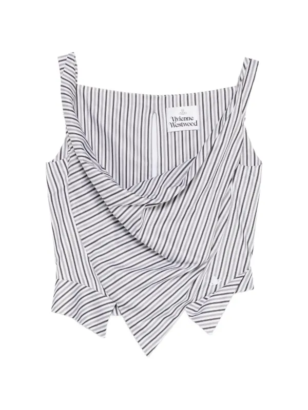 Vivienne Westwood Stripe-print Draped Top in White