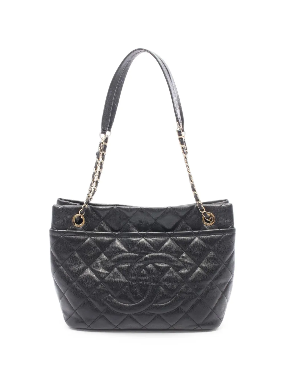 CHANEL Pre-Owned 2012-2013 Soft Tote Bag aus gestepptem Kaviarleder - Schwarz
