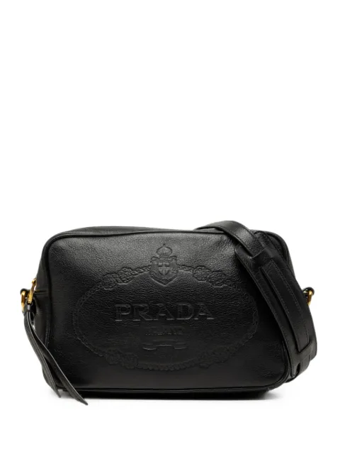 Prada Pre-Owned 2013-2026 Glace Calfskin Embossed Logo Camera Bag crossbody bag