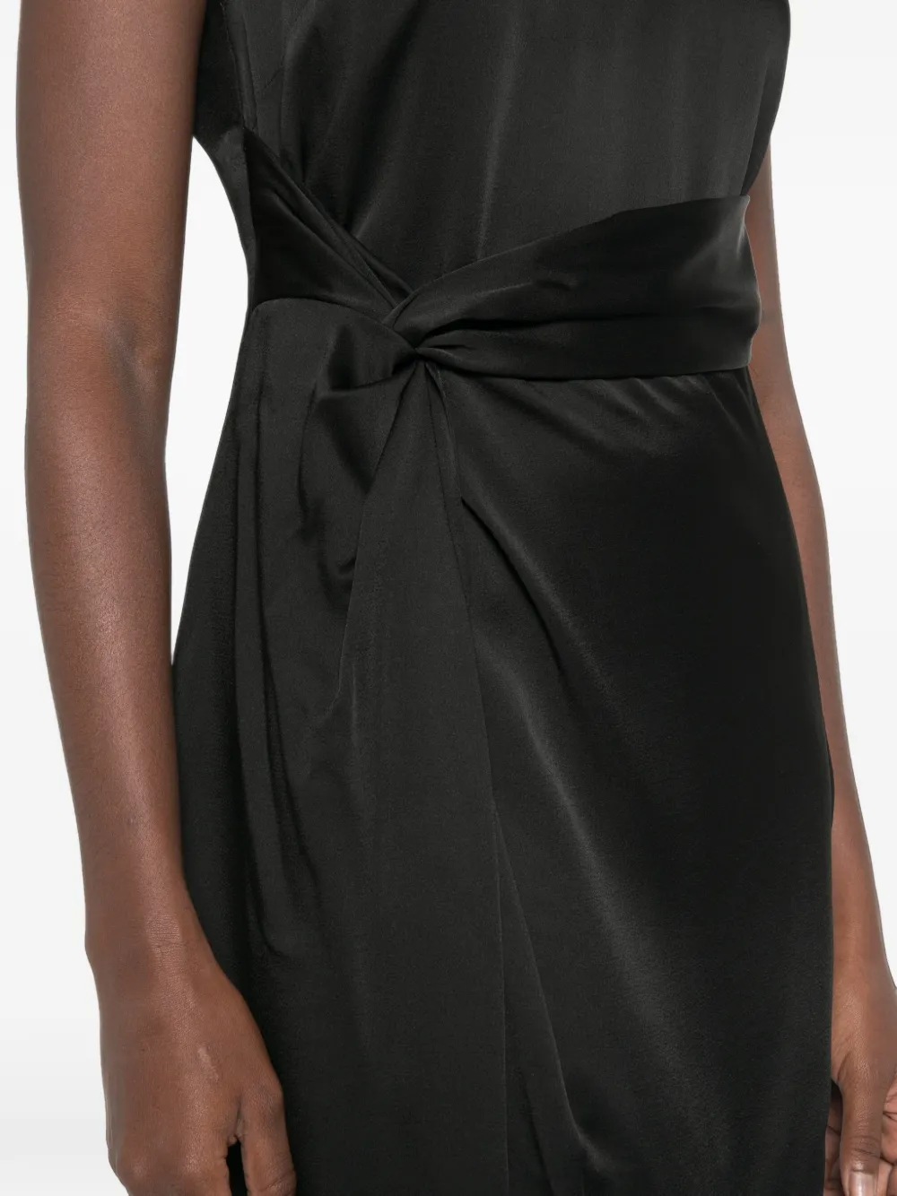 Róhe Twist-detail Sleeveless Midi Dress in Black, view 5
