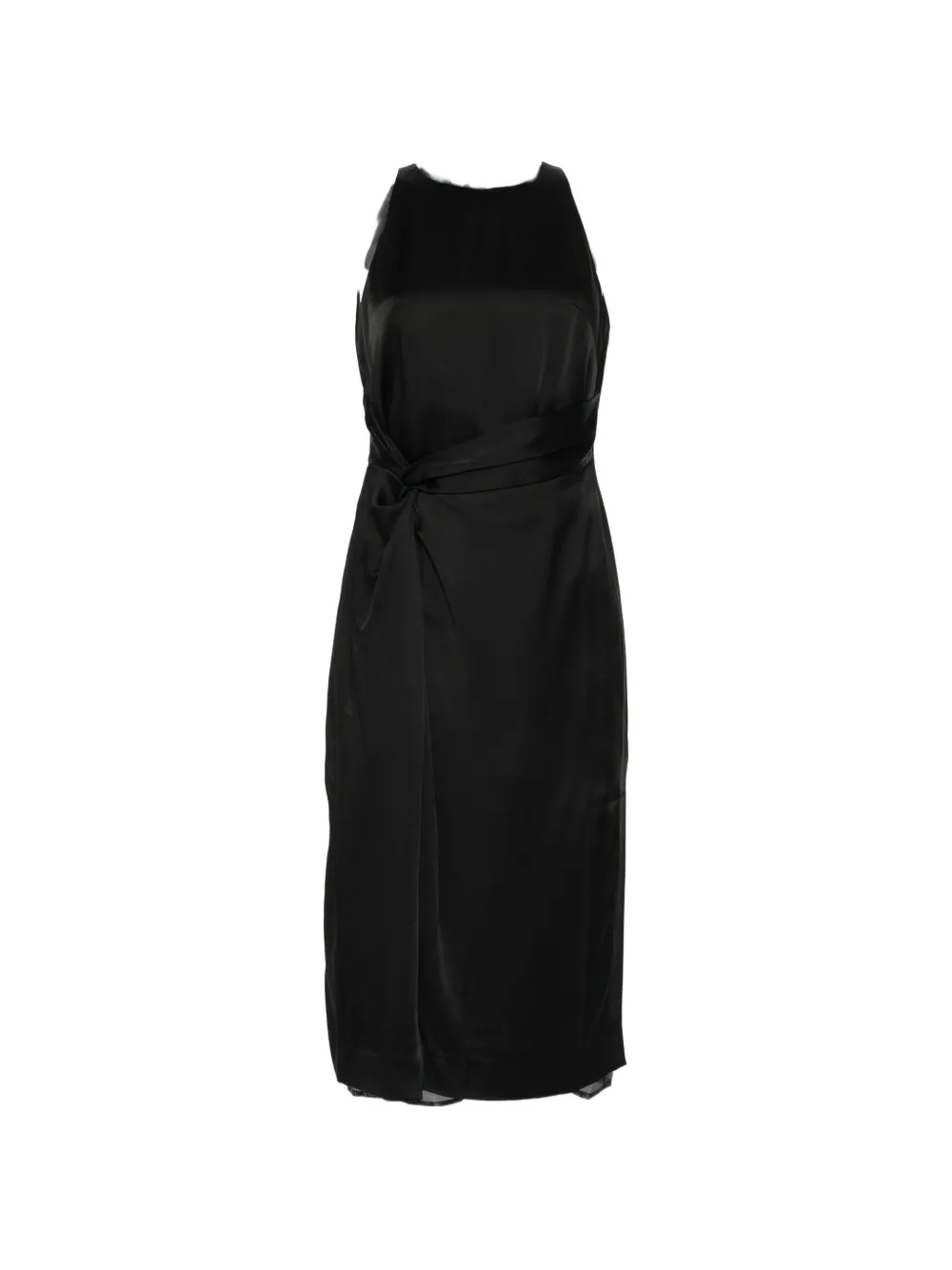 Róhe Ärmelloses Midikleid mit Knoten - Schwarz