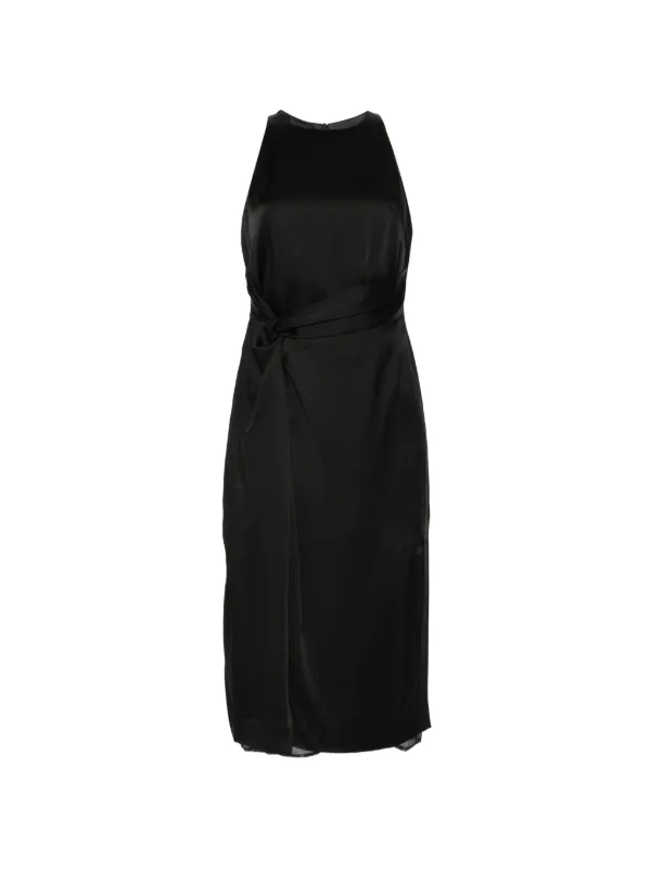 Róhe Twist-detail Sleeveless Midi Dress in Black