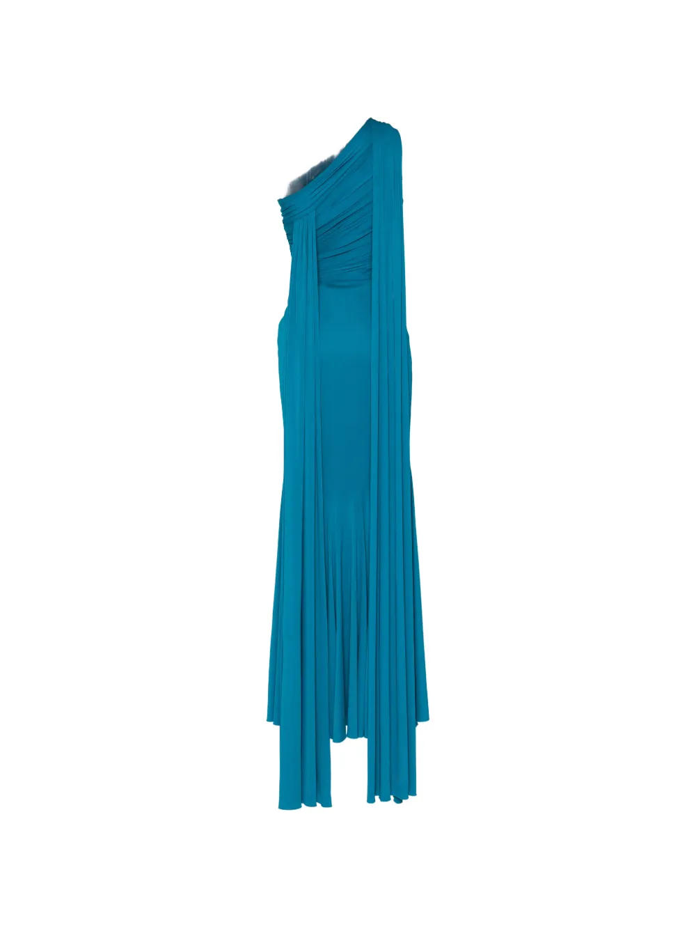 Herve L. Leroux Asymmetrische avondjurk met cape-zetting Blauw