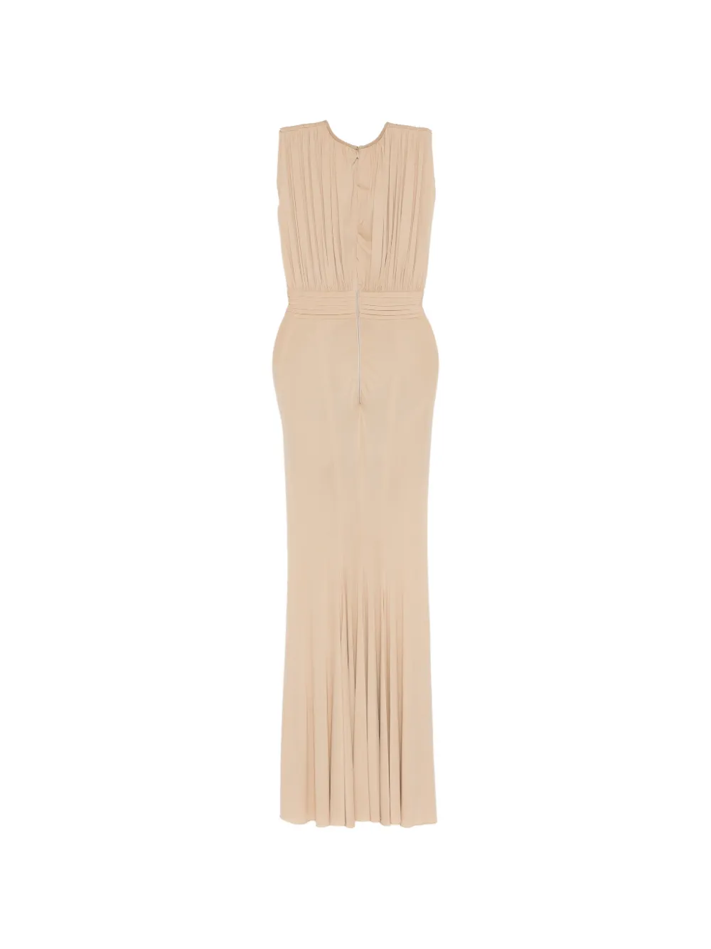 Herve L. Leroux Gedrapeerde avondjurk Beige