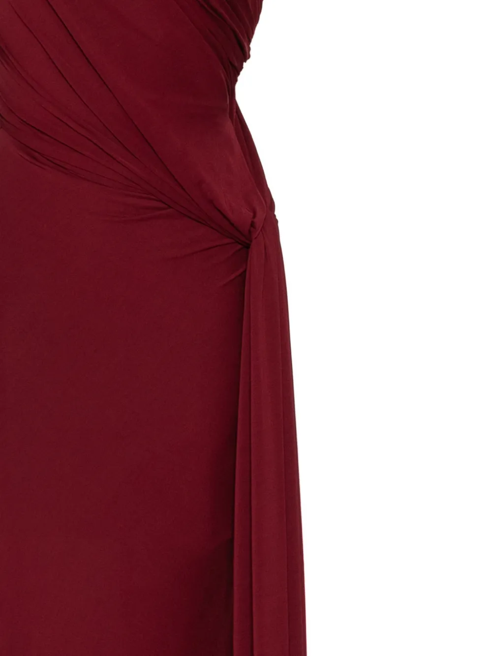 Herve L. Leroux draped asymmetric-neckline gown Rood