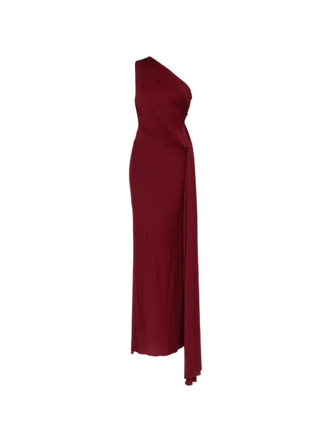Herve L. Leroux robe longue drapée à encolure asymétrique