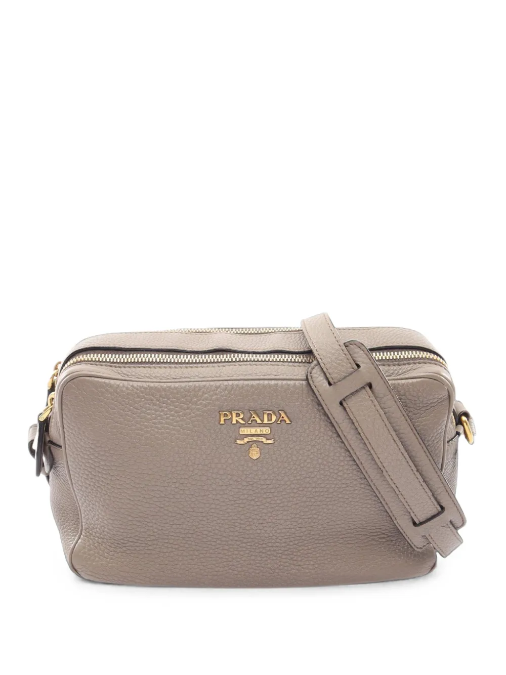 Prada Pre-Owned 2010-2026 Vitello Daino Double Zip Camara Bag crossbody bag - Grigio