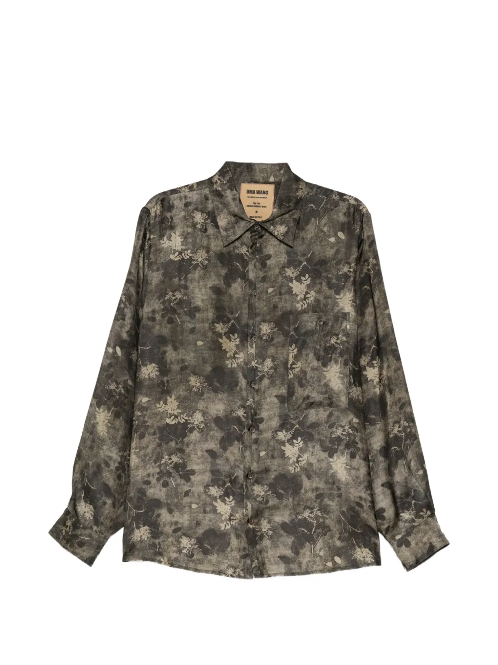 Uma Wang floral-print long-sleeve shirt - Verde