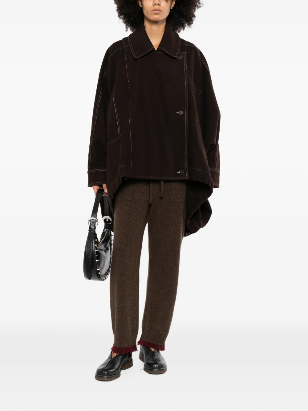 Uma Wang Broek met franje en trekkoord Bruin