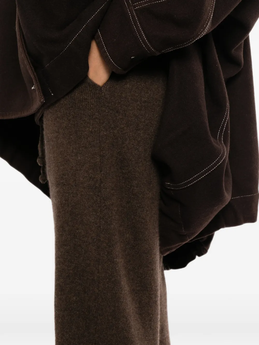 Uma Wang Broek met franje en trekkoord Bruin