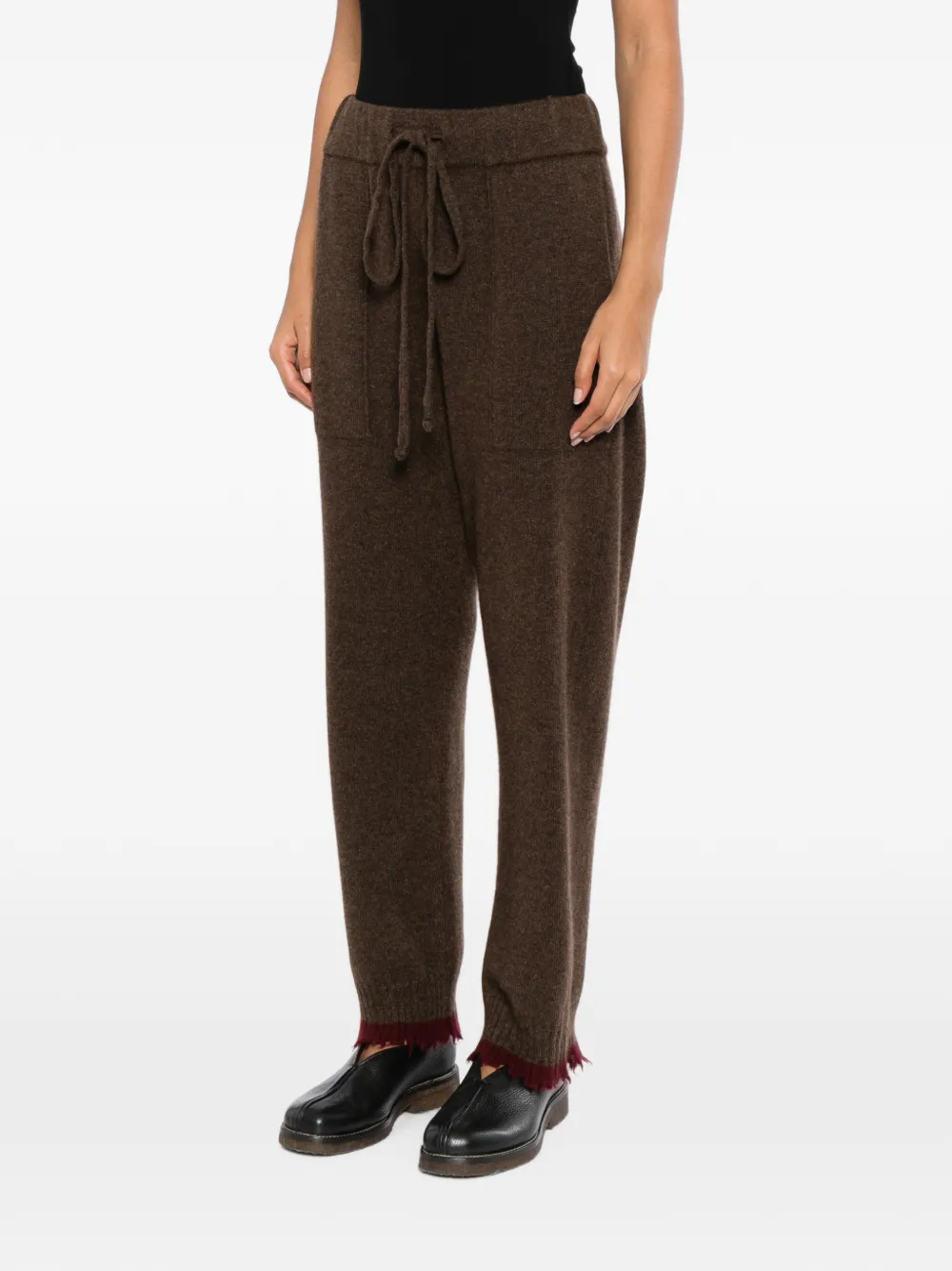Uma Wang Broek met franje en trekkoord Bruin