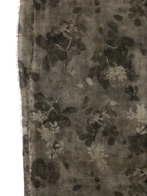 Uma Wang floral-print frayed scarf