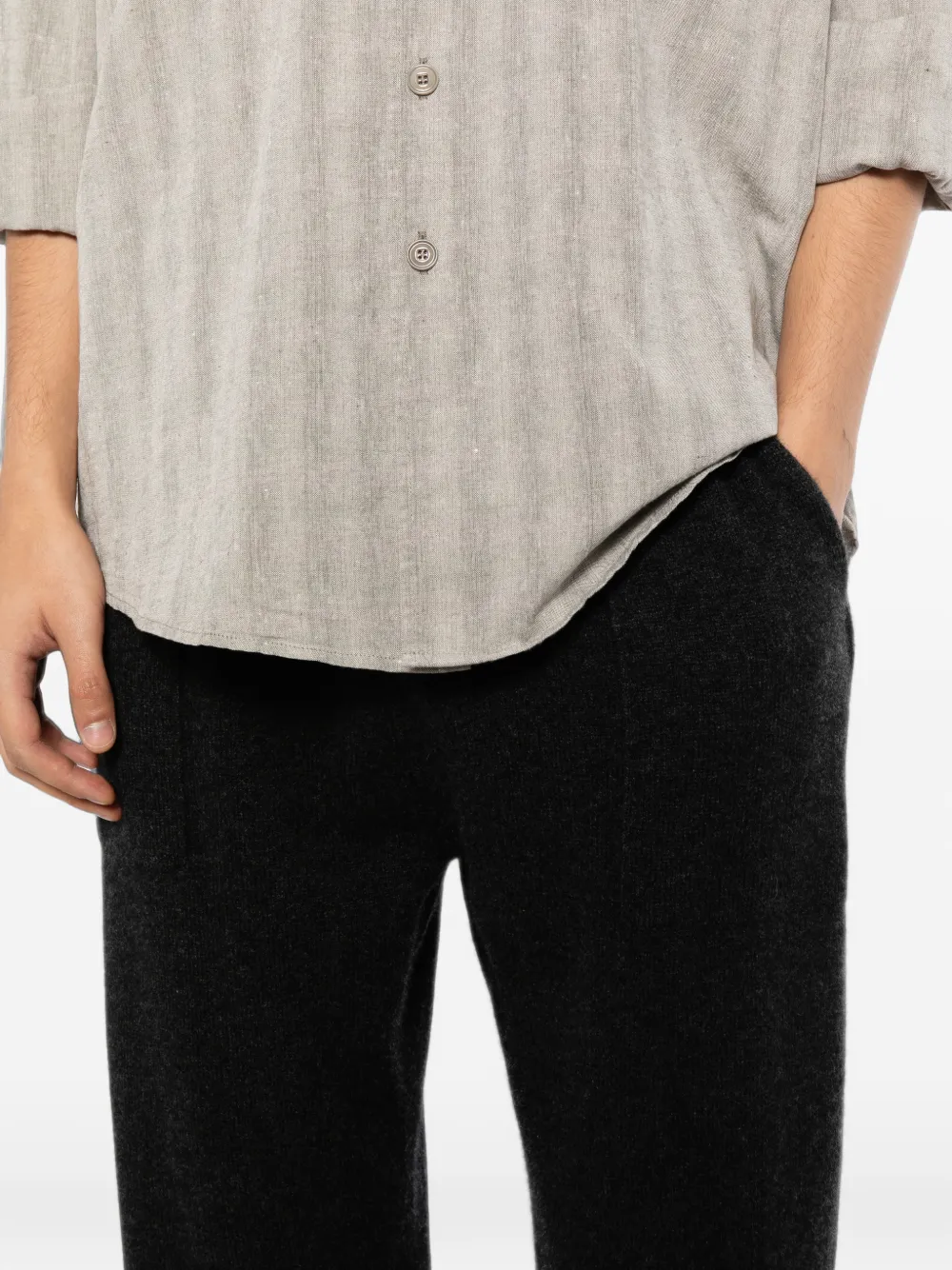 Uma Wang Enkellange broek Zwart