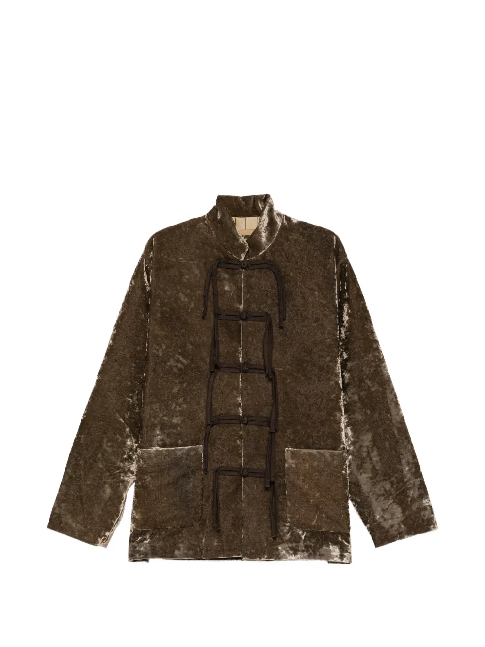 Uma Wang frog-fastening velvet jacket - Braun