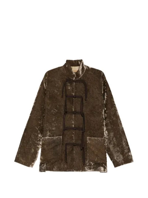 Uma Wang frog-fastening velvet jacket