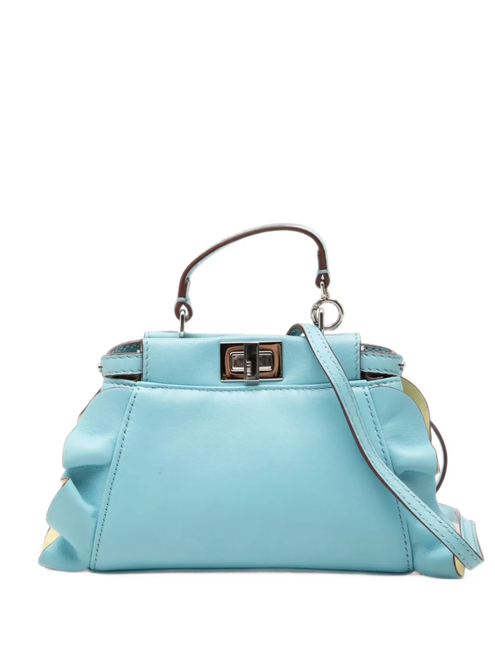 Fendi Pre-Owned 2015-2019 Micro Bicolor Nappa Waves Peekaboo Iconic satchel - Blau