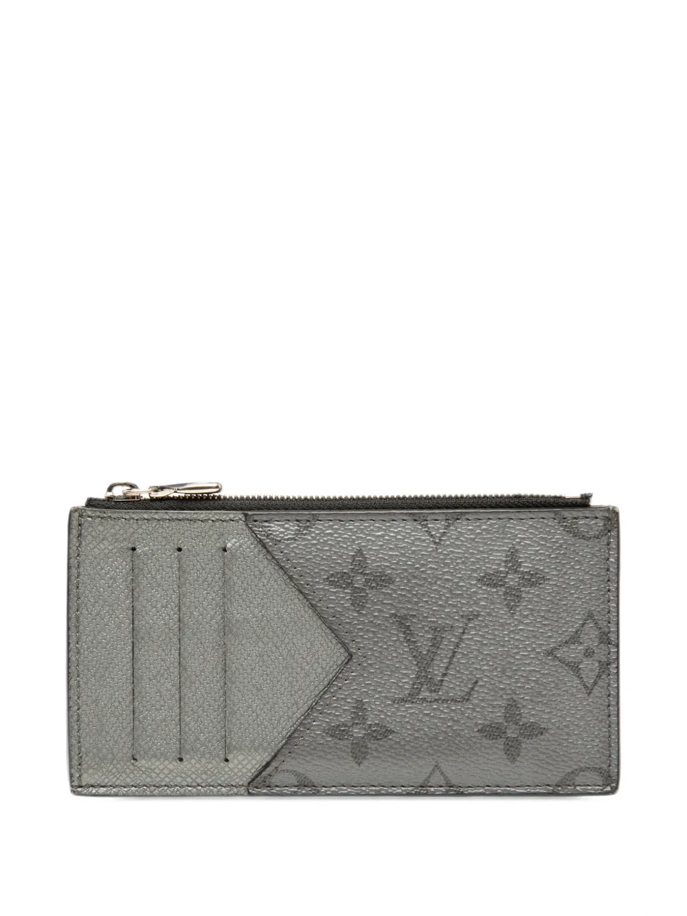 Louis Vuitton Pre-Owned 2021-2026 Monogram Eclipse Reverse Taigarama Coin card holder - Nero