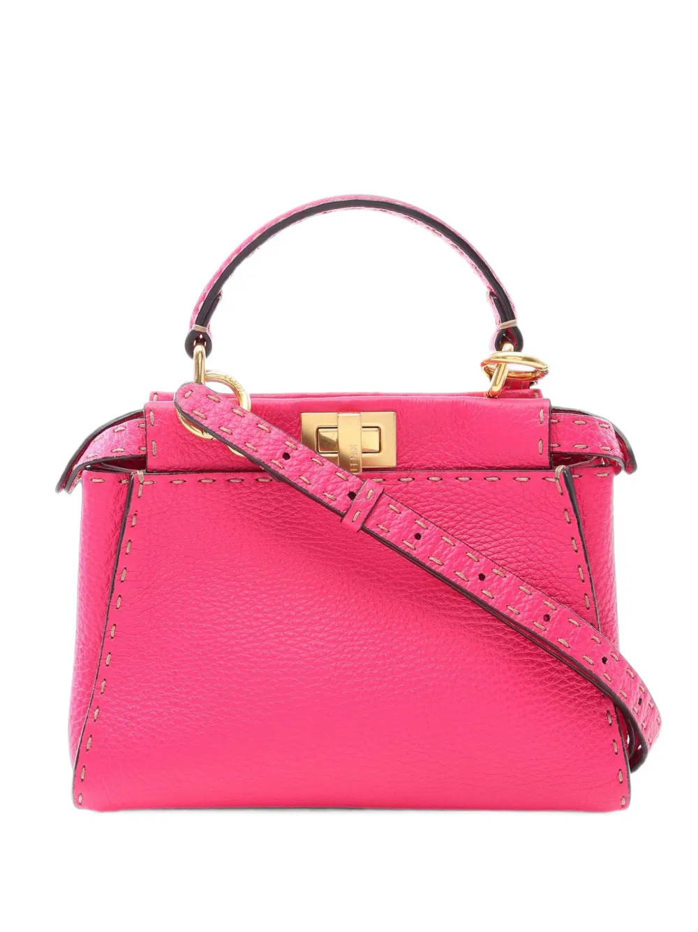 Fendi Pre-Owned 2000-2010 Mini Leather Selleria Peekaboo Iconic satchel - Rosa