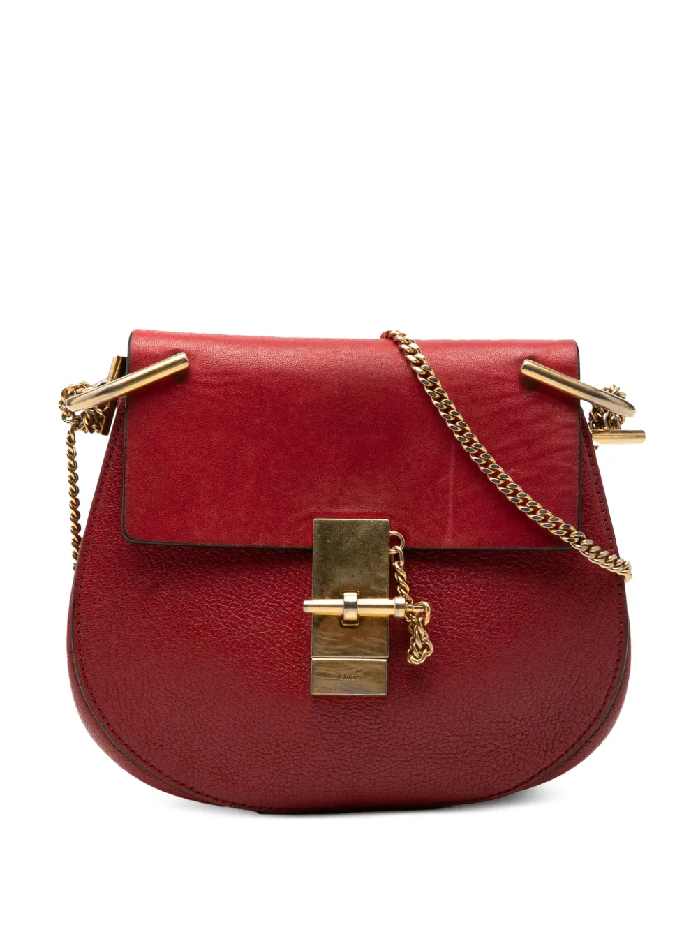 Chloé Pre-Owned 2014 Small Smooth and Grained Calfskin Drew crossbody bag - Rosso