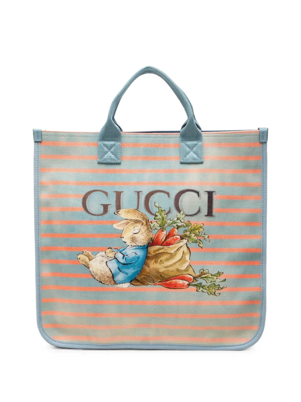 Gucci Pre-Owned Borsa tote Peter Rabbit in tela a righe 2016-2026 - Blu