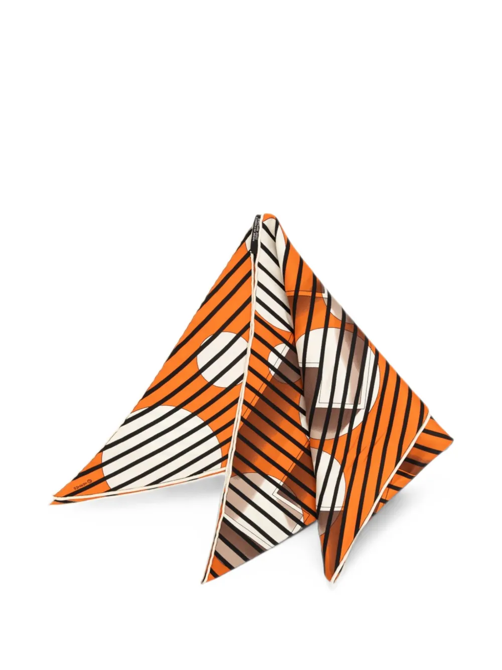 Hermès Pre-Owned Foulard Triangular H Au Galop in seta 2000-2026 - Arancione