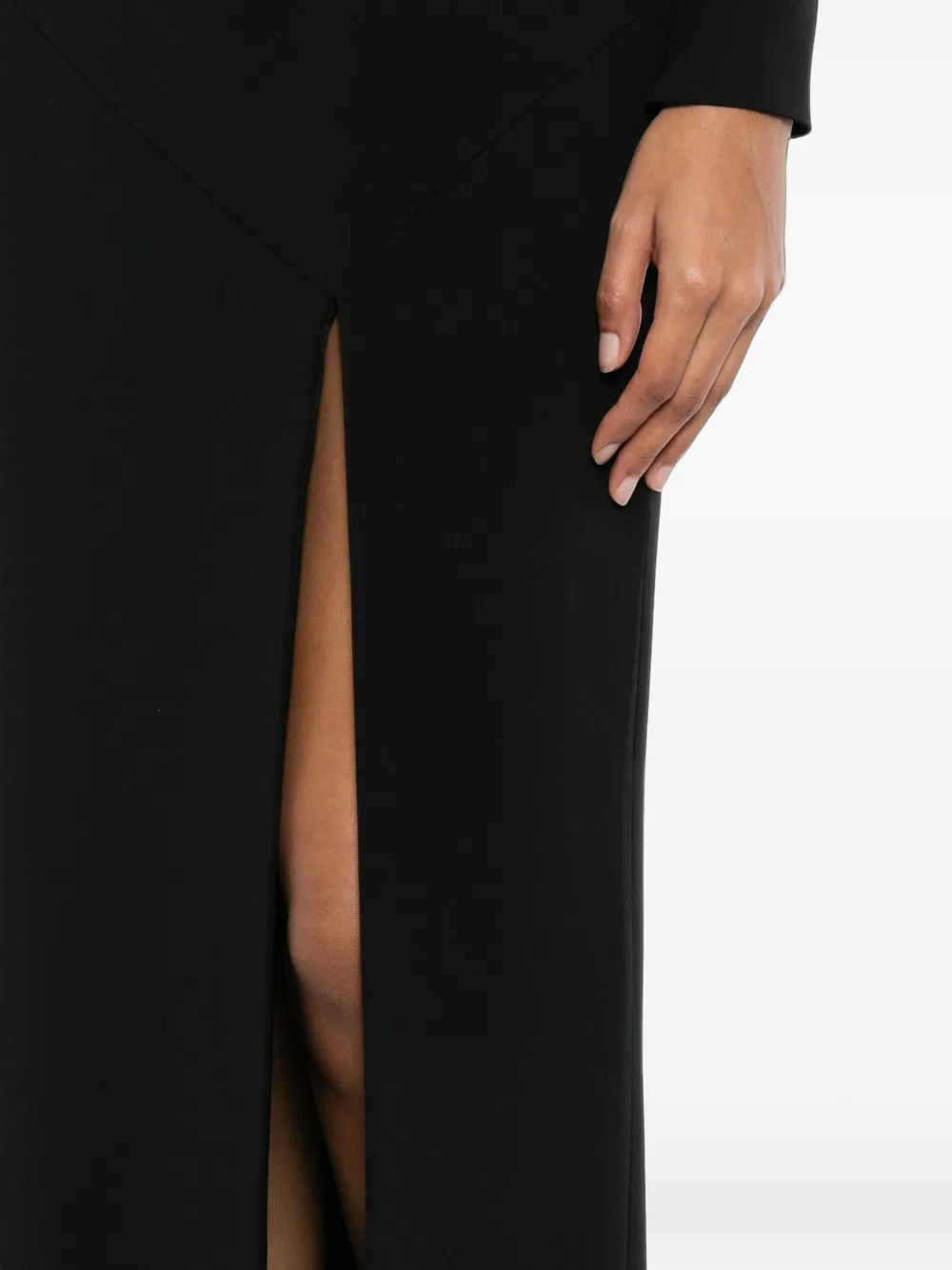 Alex Perry Boatneck Long Sleeves Gown in Black, view 5