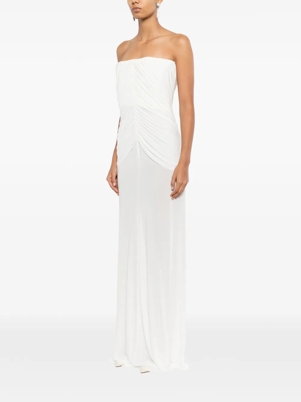 Alex Perry Strapless avondjurk met korset Wit