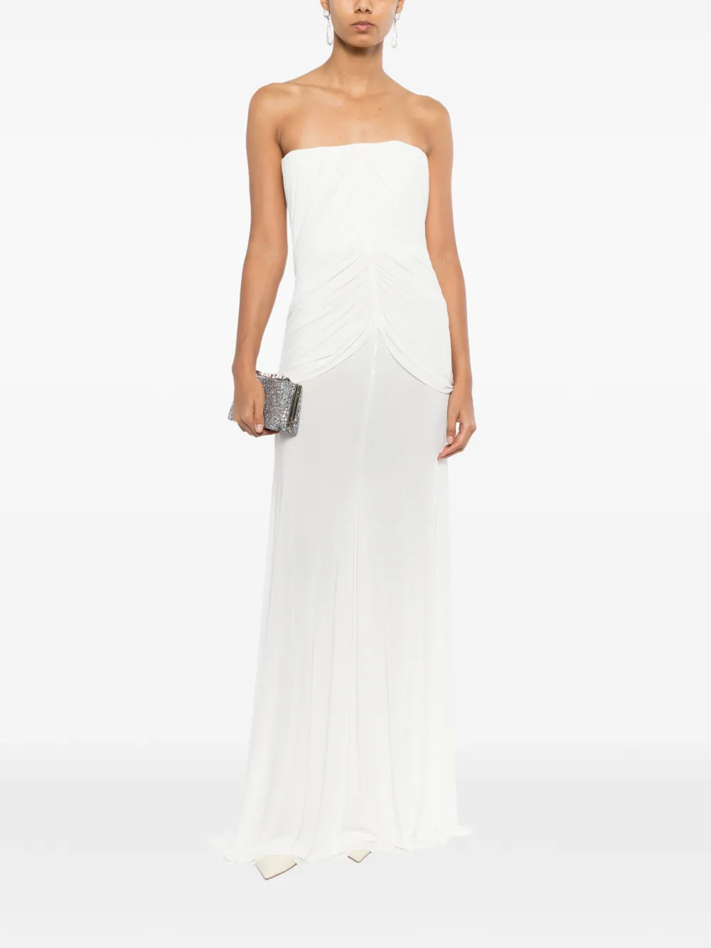 Alex Perry Strapless avondjurk met korset Wit
