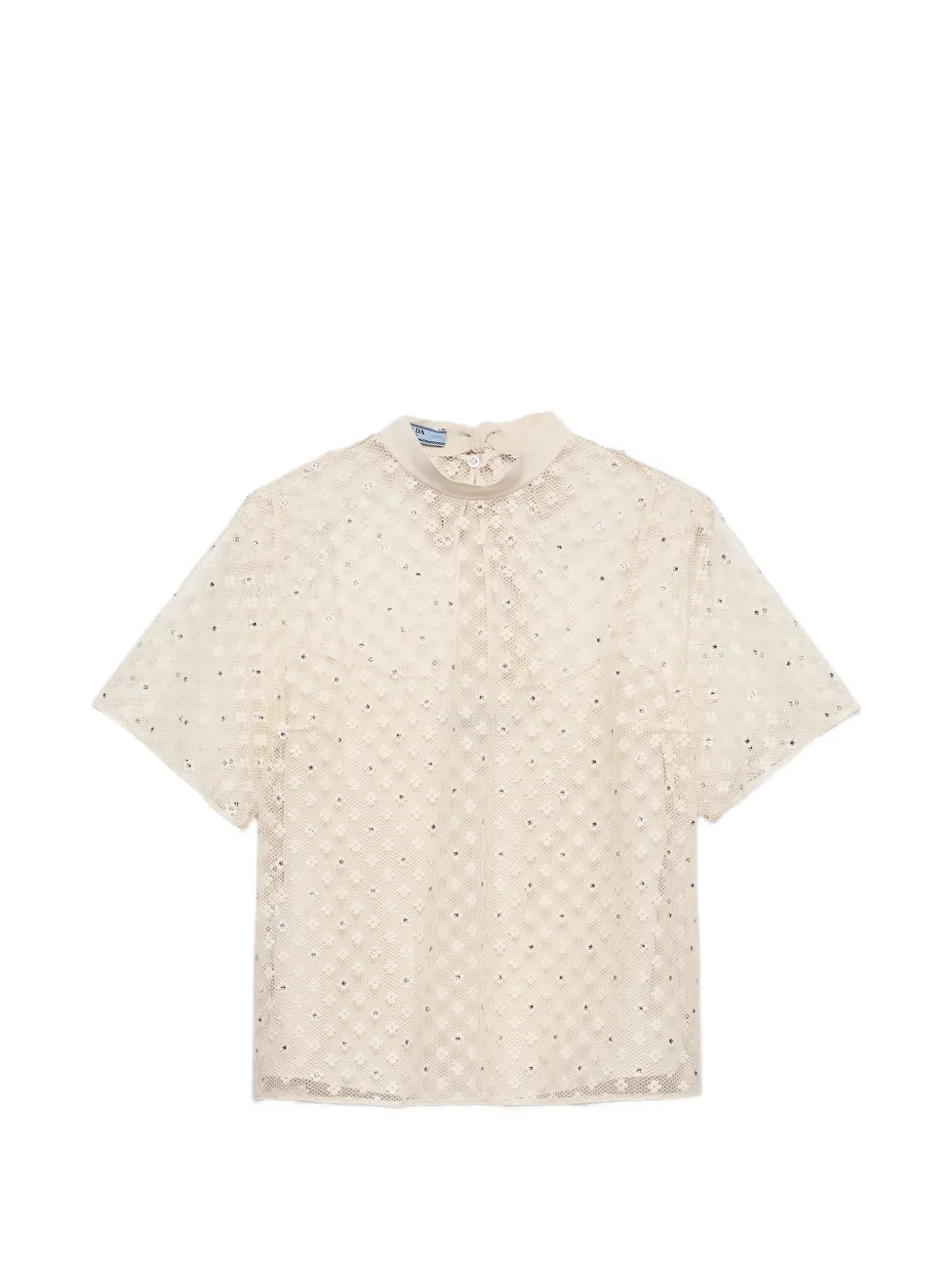 Prada embroidered lace top - Toni neutri