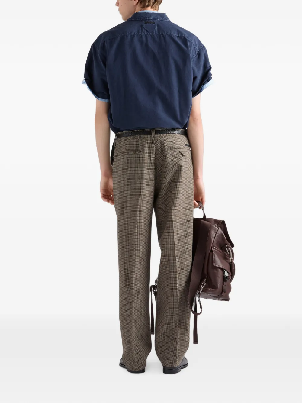 Prada Overhemd met korte mouwen en rits Blauw