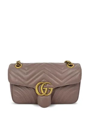 GUCCI GGマーモント キルティング ショルダーバッグ Gucci Pre-Owned 2020s GGマーモント キルティング ショルダーバッグ S