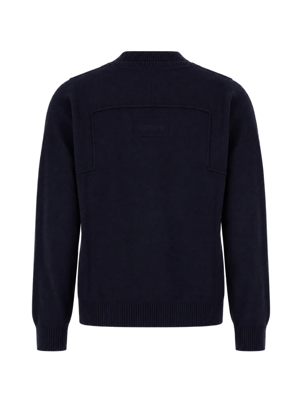 Iceberg logo-embroidered V-neck sweater Blauw