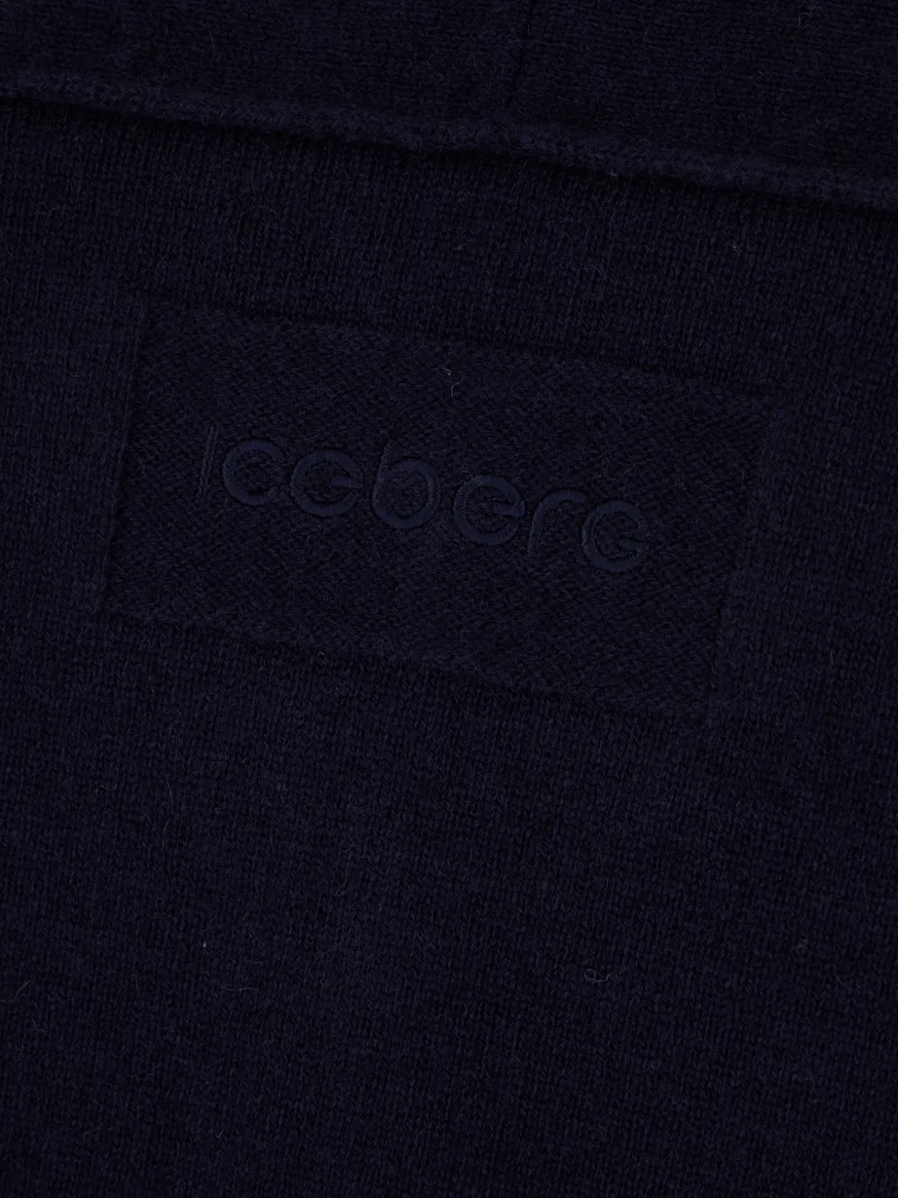 Iceberg logo-embroidered V-neck sweater Blauw