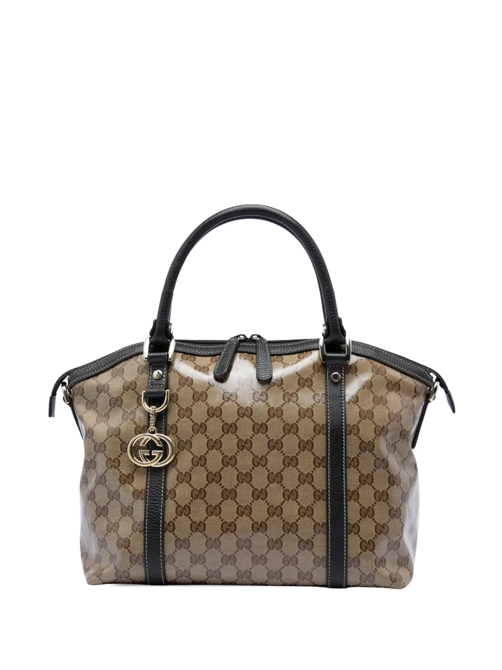 Gucci Pre-Owned 2016-2026 Medium GG Crystal Charm Dome satchel - Toni neutri