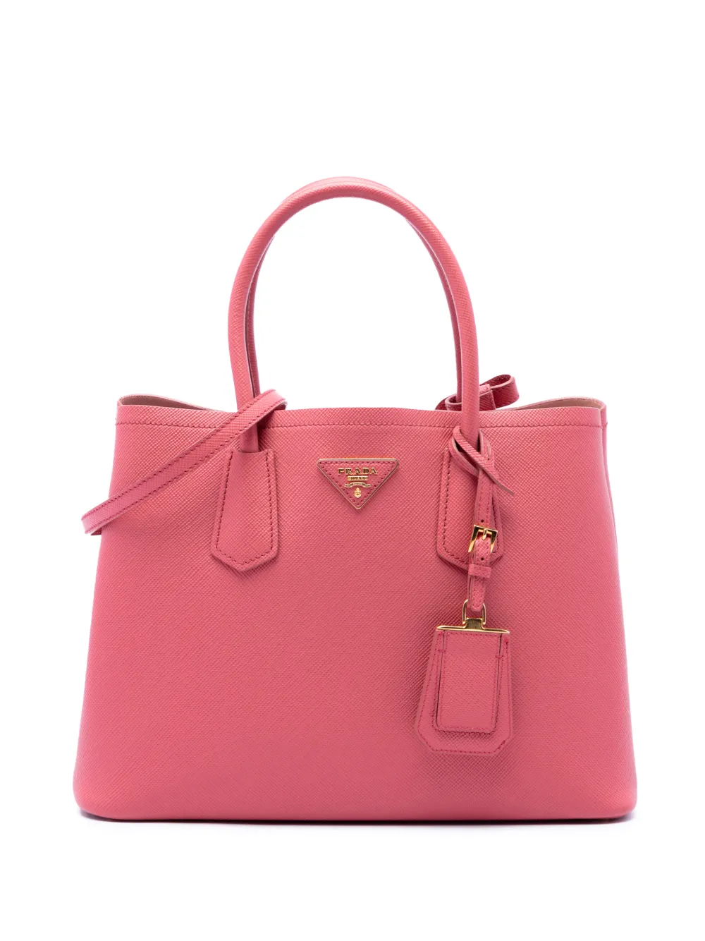 Prada Pre-Owned 2010-2026 Medium Saffiano Cuir Double satchel - Rosa