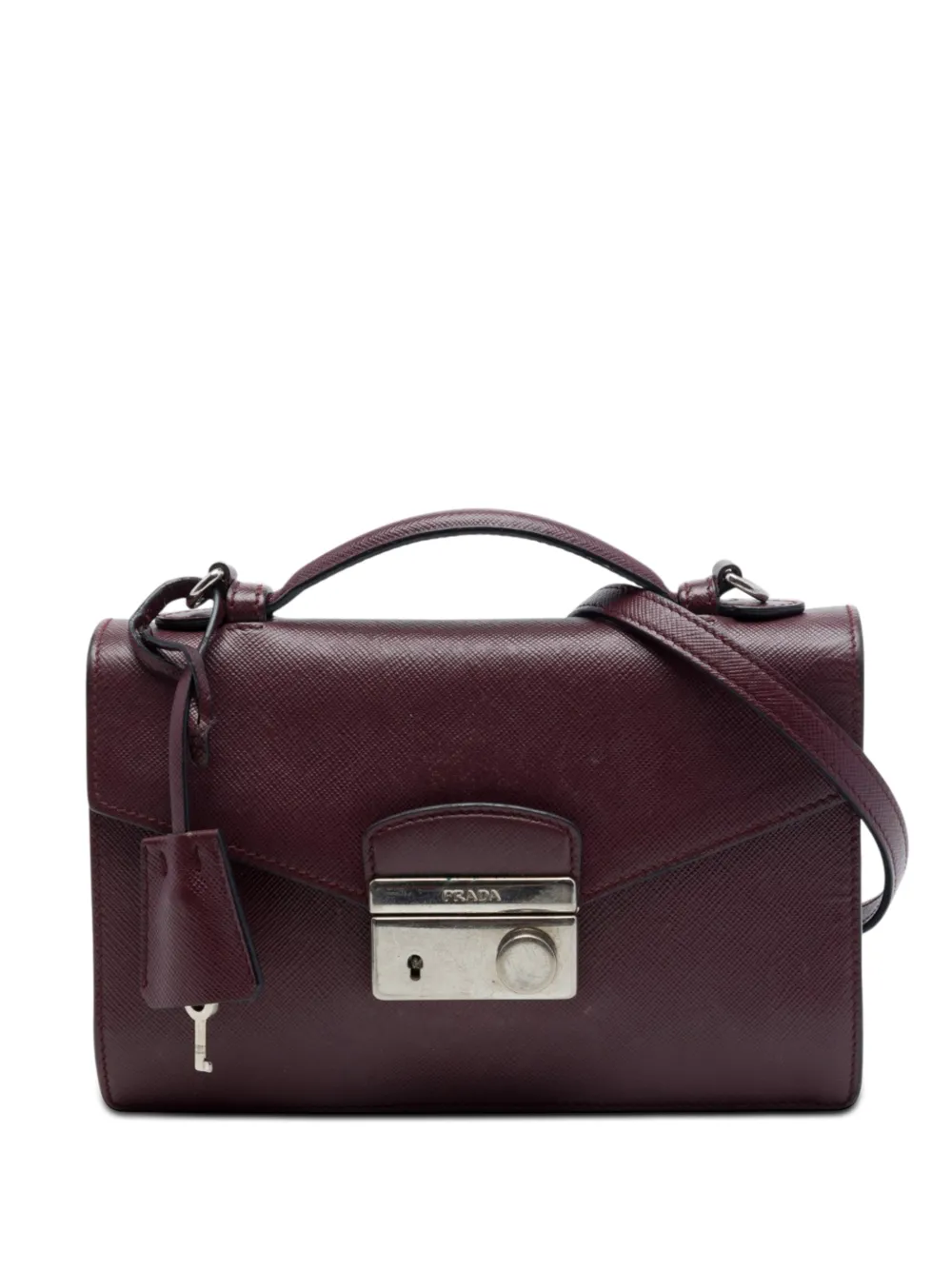 Prada Pre-Owned 2010-2026 Saffiano Lux Sound Lock satchel - Rosso
